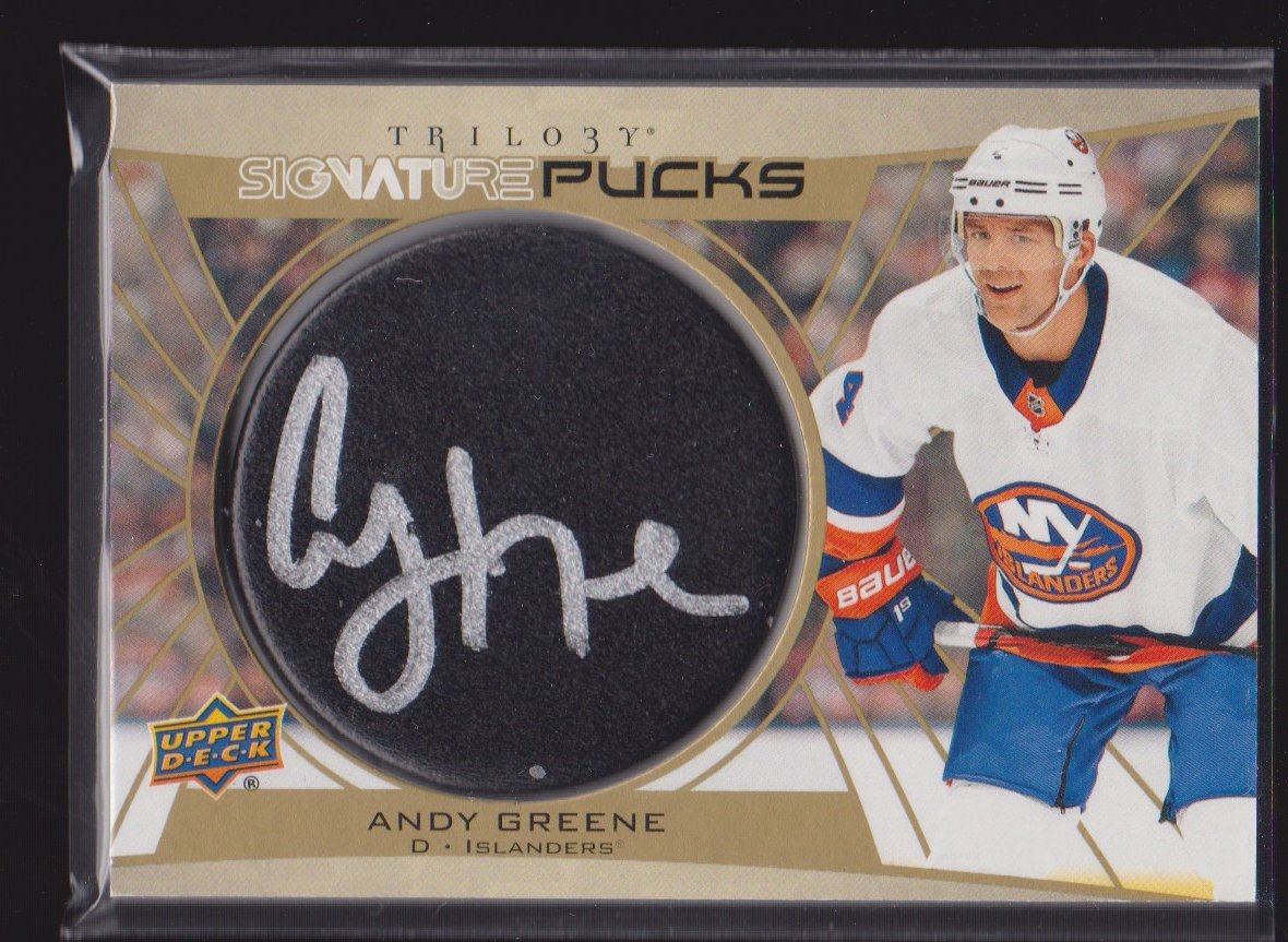 (image for) 2020-21 Upper Deck Trilogy Signature Pucks #SPAG Andy Greene